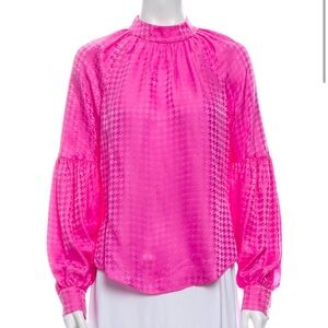 Veronica Beard Pink Houndstooth blouse